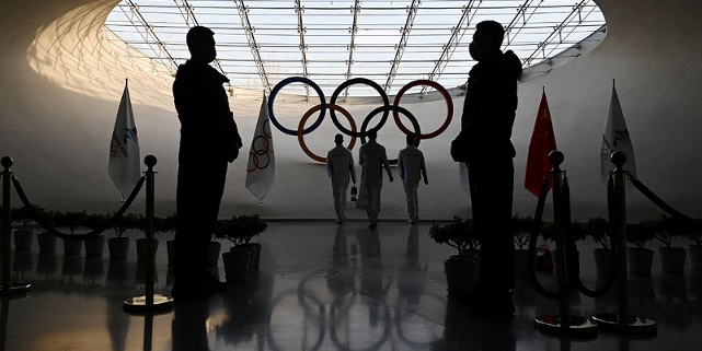 Olympische Ringe in Peking