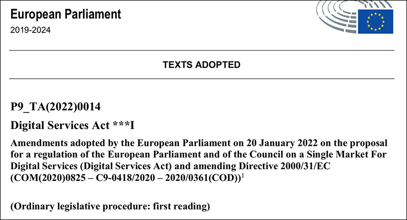 Dokumente zur EU-Regulierung digitaler Dienste