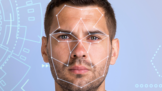 Biometrischer Scan Gesicht Mann