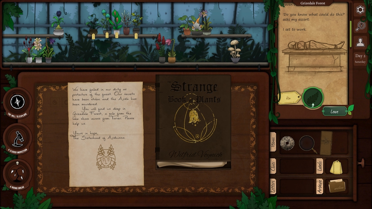 Screenshot aus dem Game: Pflanzengeschäft mit großem Schreibtisch