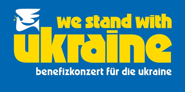 Konzertplakat für das Solidaritätskonzert "We stand with Ukraine"
