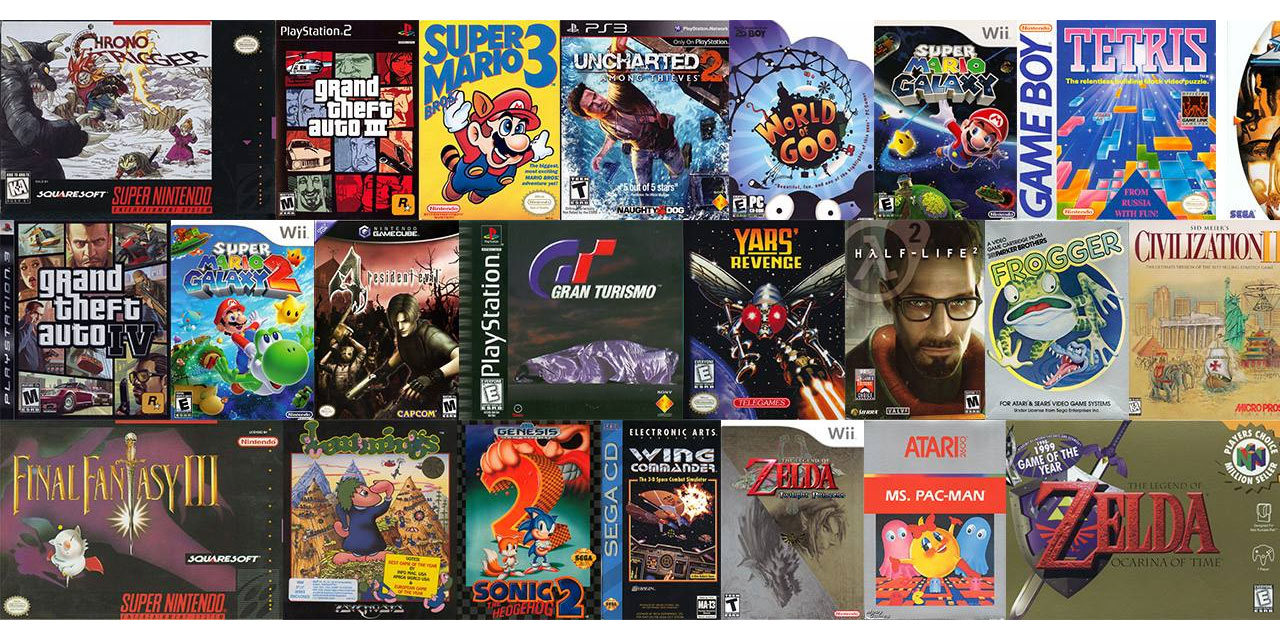 Collage aus vielen Games-Klassikern