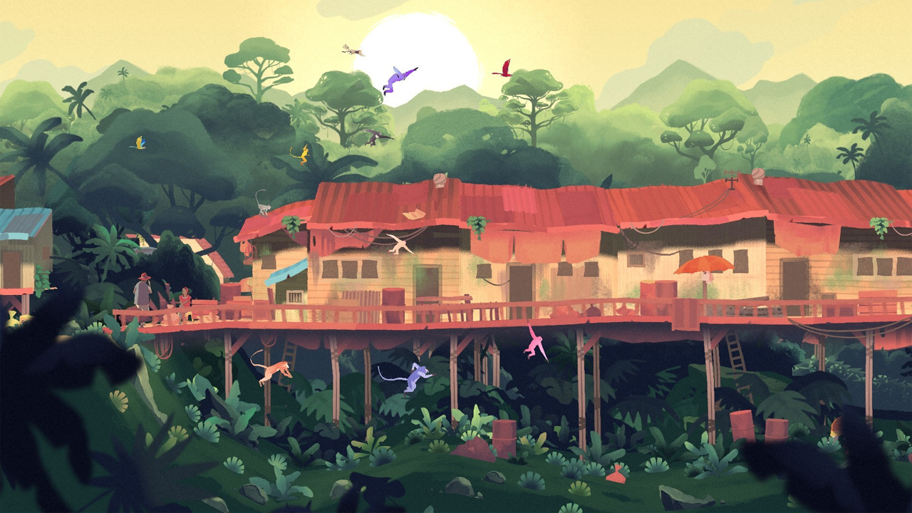 Screenshot aus dem Computerspiel "Gibbon: Beyond The Trees"
