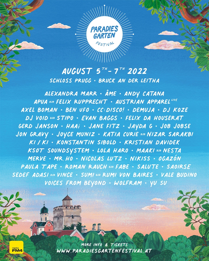 Lineup-Poster vom Paradies Garten Festival