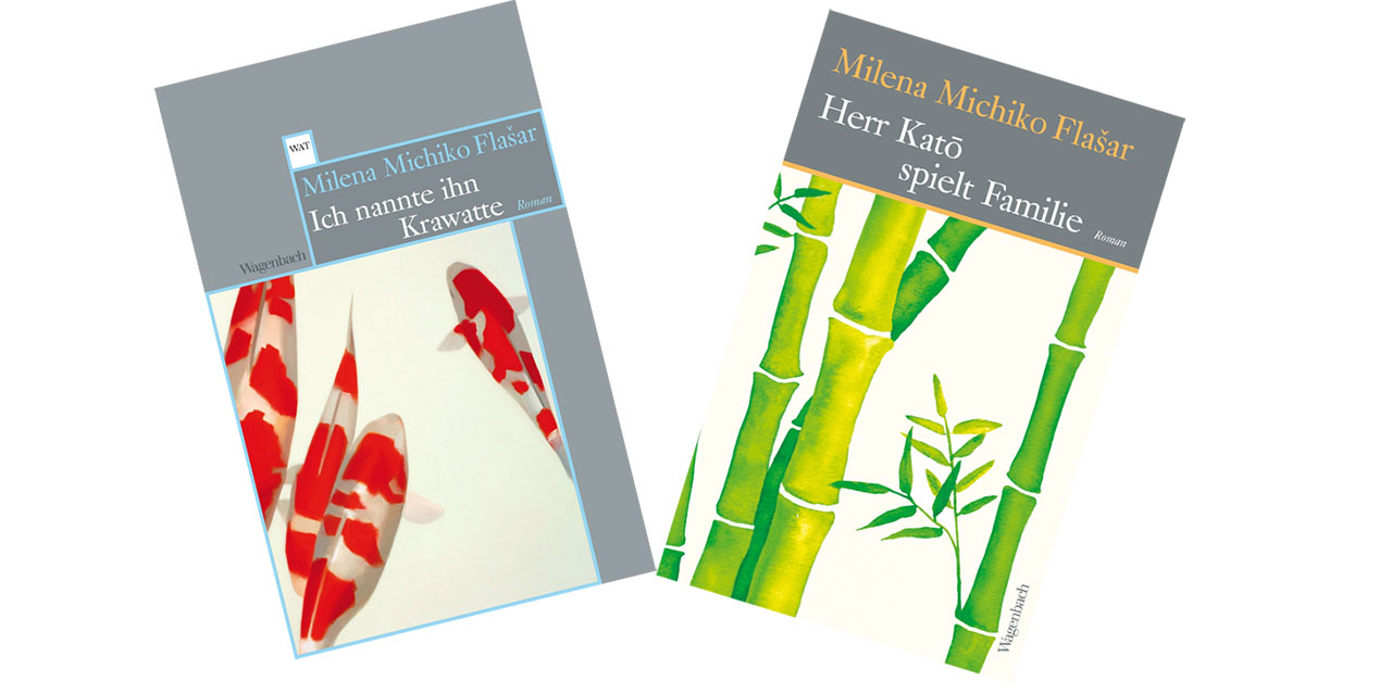 Buchcover von Milena Michiko Flasars "Ich nannte ihn Krawatte" und "Herr Kato spielt Familie"
