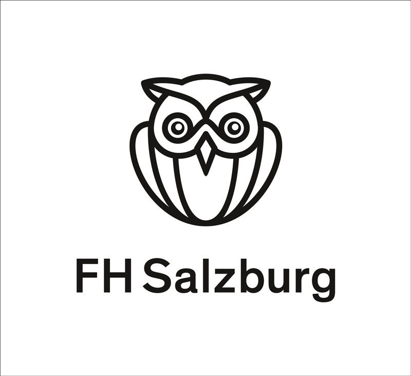 Logo der FH Salzburg: Eine Eule auf weißem Hintergrund