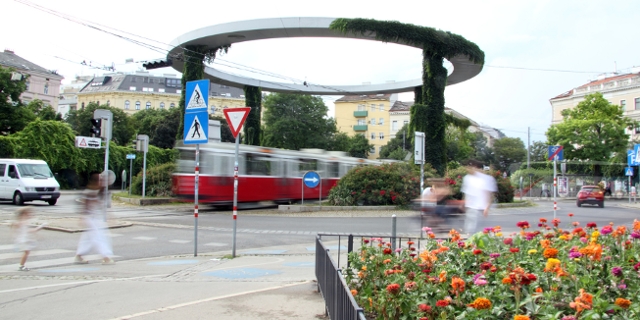 Gaußplatz an der Grenze von 2. und 20. Bezirk in Wien