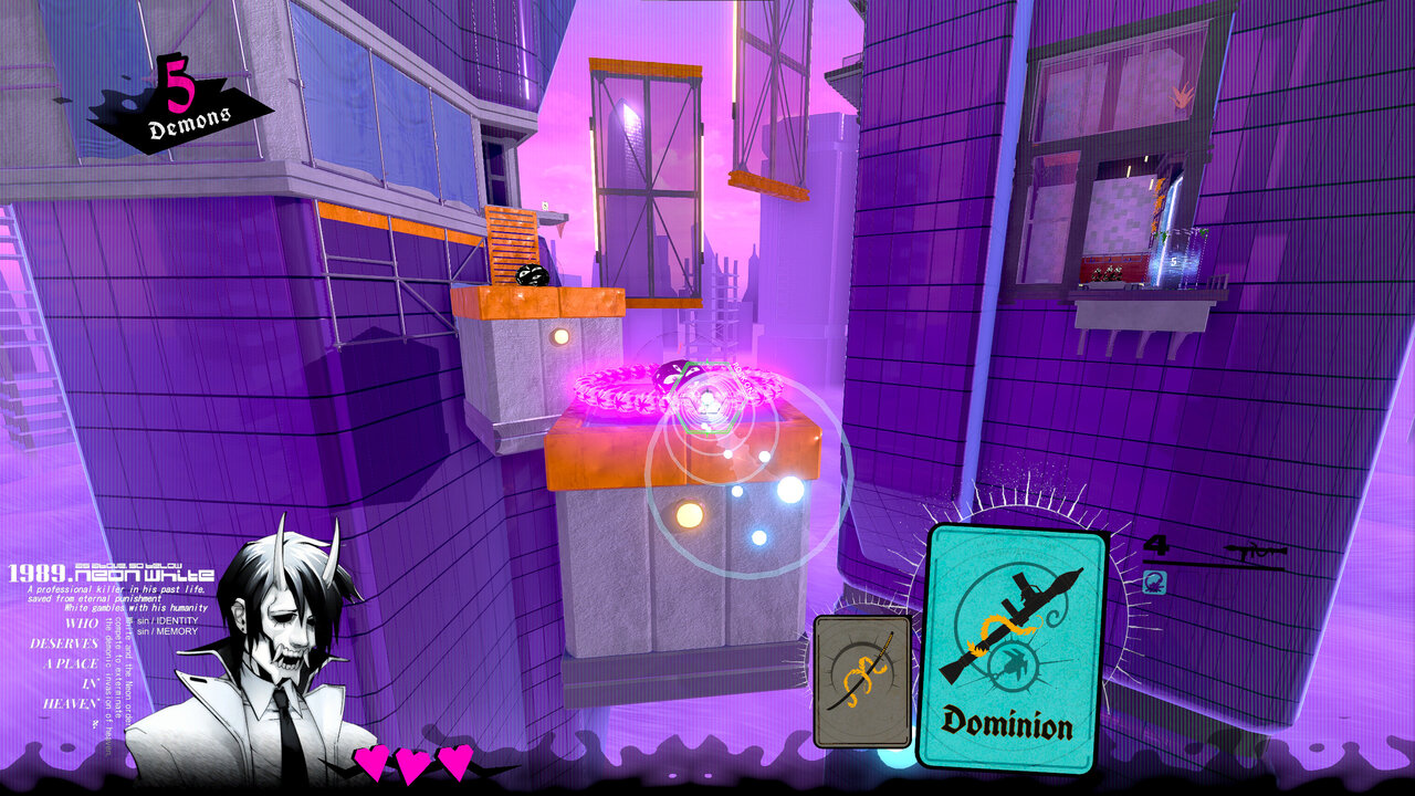 Screenshot aus dem Computerspiel "Neon White"