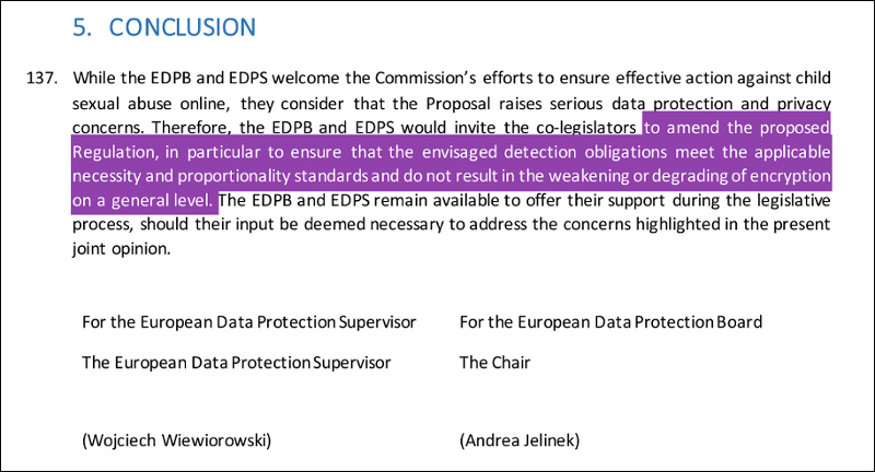 Screenshot vom European Data Protection Service