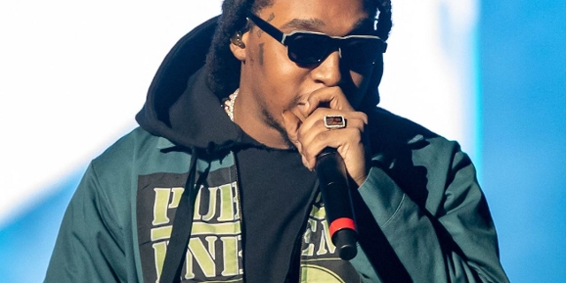 Takeoff, of the group Migos, performs during the Astroworld Festival at NRG Stadium in Houston, Texas