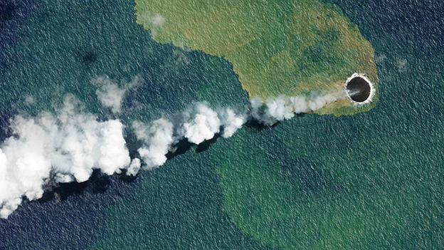 Satellitenaufnahme von Vulkan Tonga