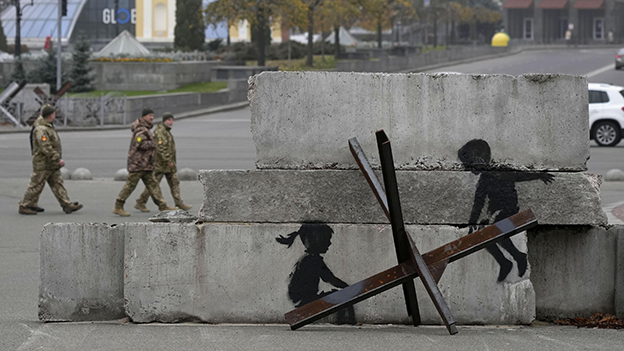 Graffitis von Banksy in der Ukraine?