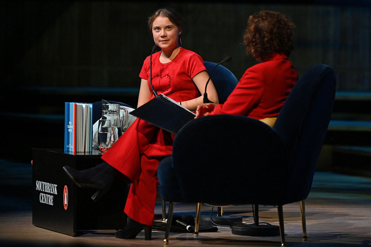 Greta Thunberg bei der Präsentation ihres "Klima Buchs"