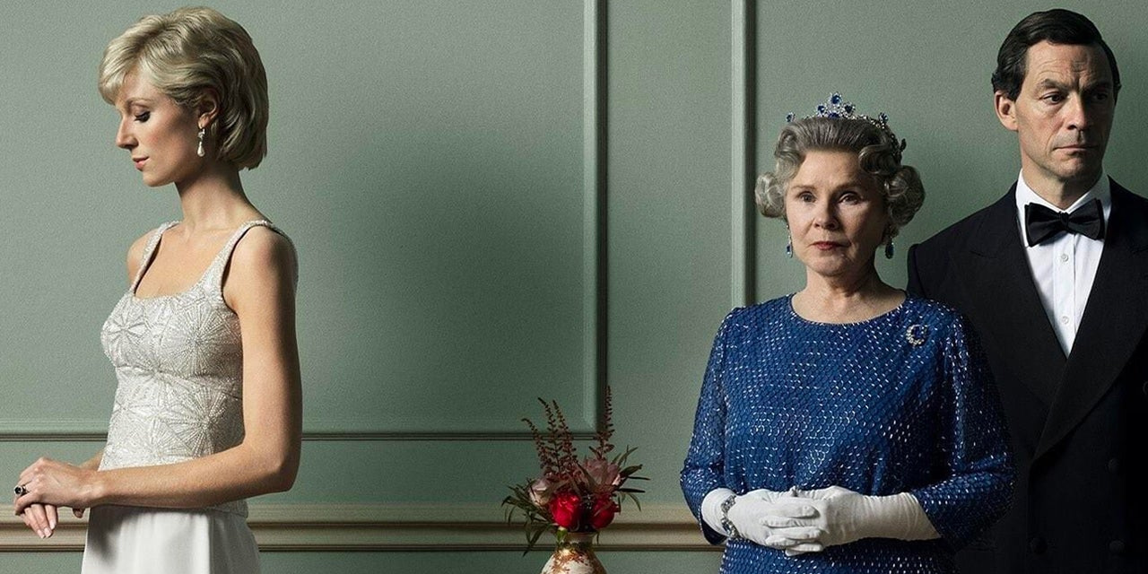 Diana, die Queen und Charles in der fünften Staffel von "The Crown". Keiner sieht den anderen an.
