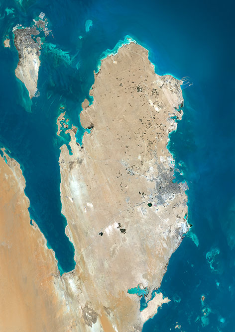Satellitenbild von Katar