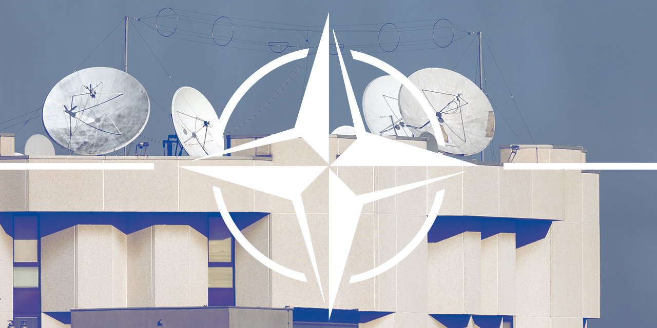 Schüsselpanorama mit NATO-Logo