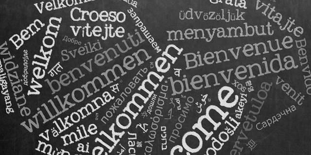 "Willkommen" in mehreren Sprachen