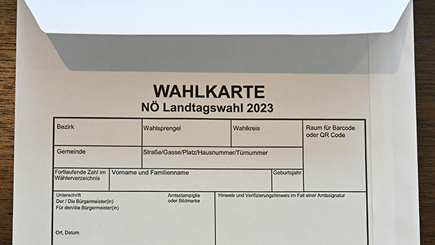 Wahlkarte NÖ Landtagswahl 2023