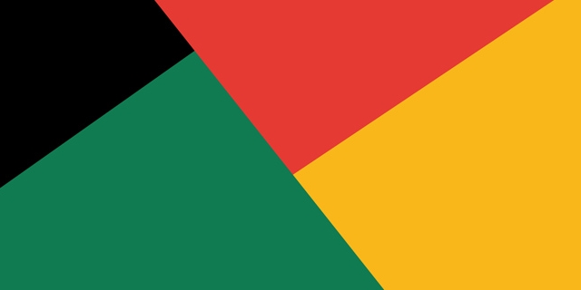 Grafik in den Farben Schwarz, Gelb, Rot und Grün