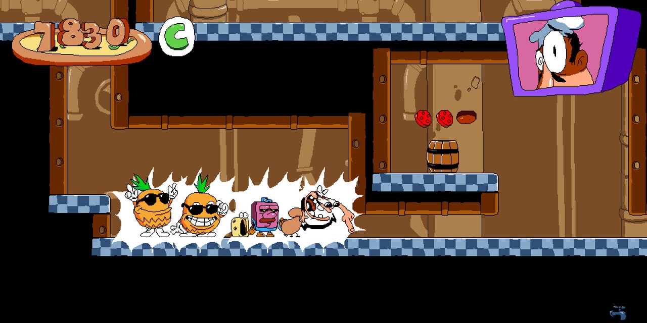Screenshot aus dem Computerspiel "Pizza Tower"