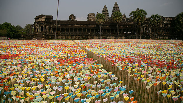 Origami-Herzen Angkor Watt