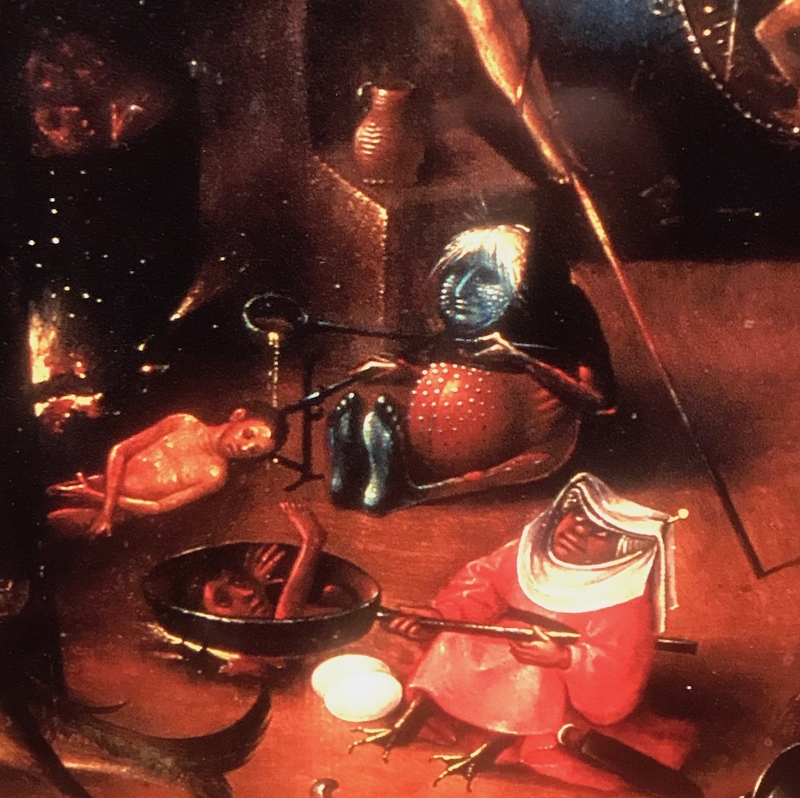 Bild von Hieronymus Bosch mit einem Boris Johnson ähnlich sehenden Dämon