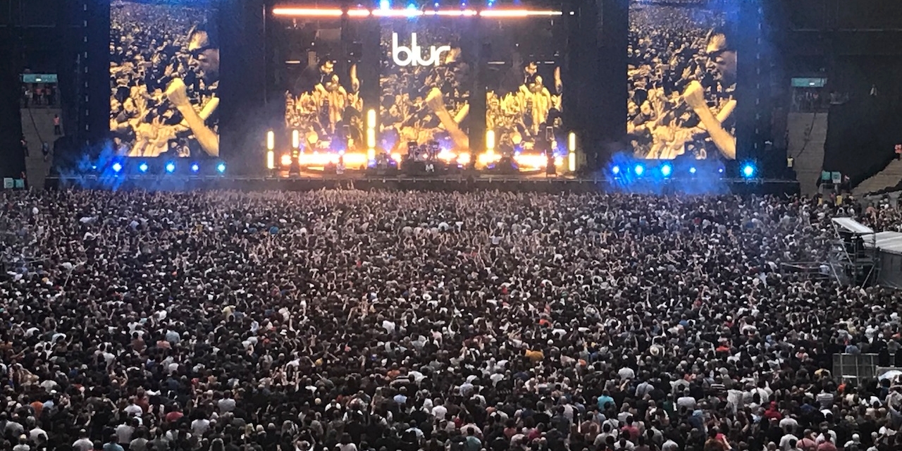 Blur auf der Bühne des Wembley-Stadions
