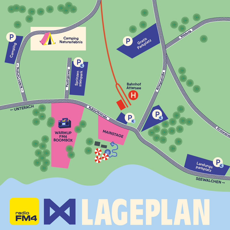 Lageplan FM4 Unlimited am Attersee 2023