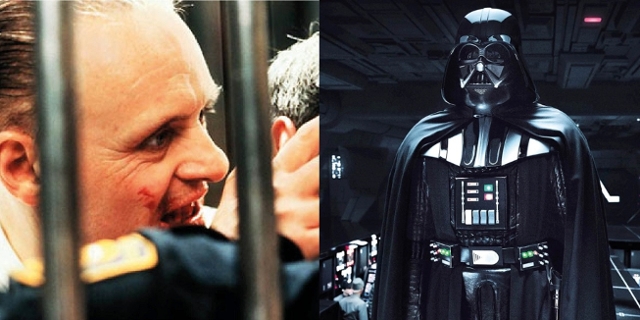 Collage mit Hannibal Lecter und Darth Vader