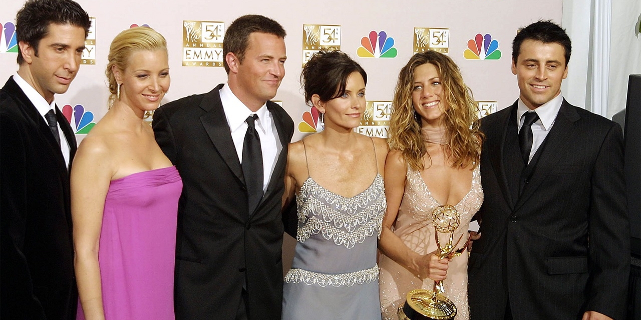 September 22, 2002: David Schwimmer, Lisa Kudrow, Mathew Perry, Courtney Cox Arquette, Jennifer Aniston and Matt LeBlanc, from "Friends" at the 54th Annual Emmy Awards in Los Angeles