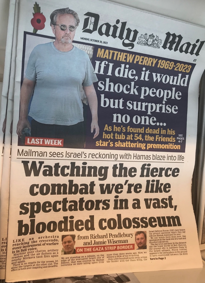 Titelseite der gestrigen Daily Mail