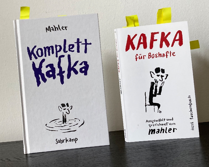 Zwei Bücher: "Komplett Kafka" und "Kafka für Boshafte"