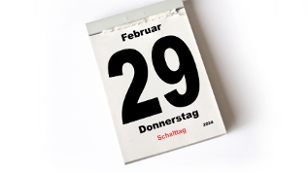 Kalender mit 29. Februar