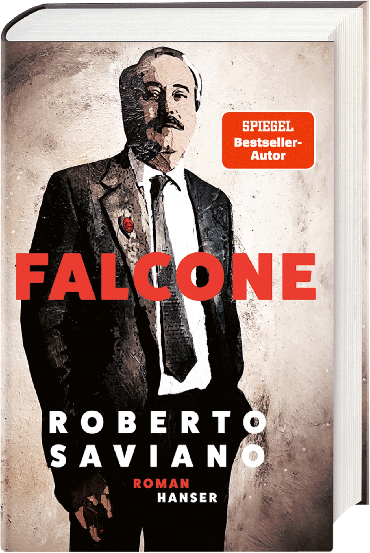 Giovanni Falcone am Cover von Roberto Savianos Roman "Falcone".